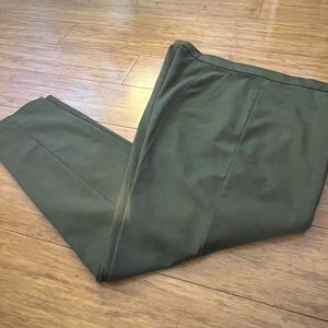 Banana Republic Army Green/Devon Skinny Stretchy Pants, Side Zip, Size 14